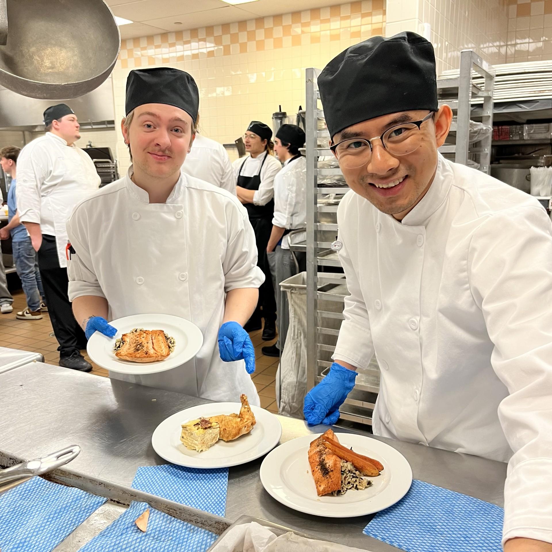 Culinary Students showing off their work.